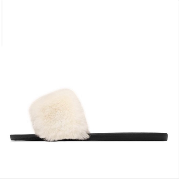 NEW faux fur slide sandals slipper “Ivory cloud” - Picture 2 of 5
